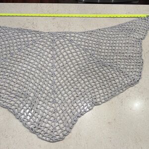 Handmade Open-Weave Crochet Shawl in Light Gray handmade by me!